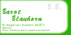 barot blauhorn business card
